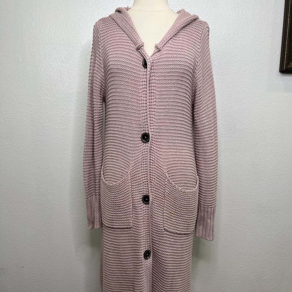 Easel Los Angeles Button Down Cardigan Sweater Long Sleeves Mauve M/L